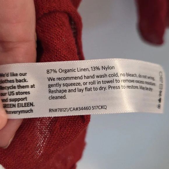 Eileen Fisher brick red linen tunic Sz M ( Oversized) - Picture 5 of 7